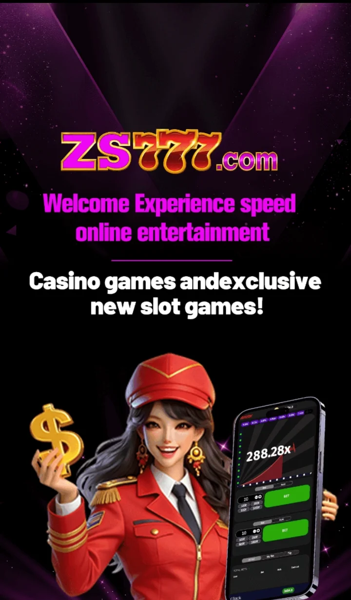 ZS777.com welcome screen promoting casino games and new slot games